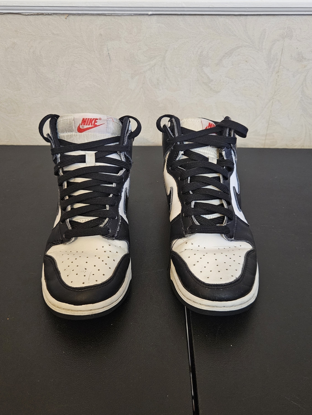 Nike Dunk High-Top Pandas Kids Black and White Sneakers